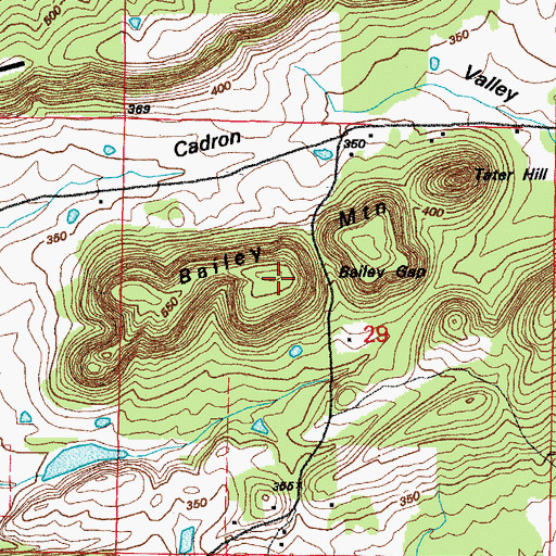 Topographic Map of Bailey Mountain, AR