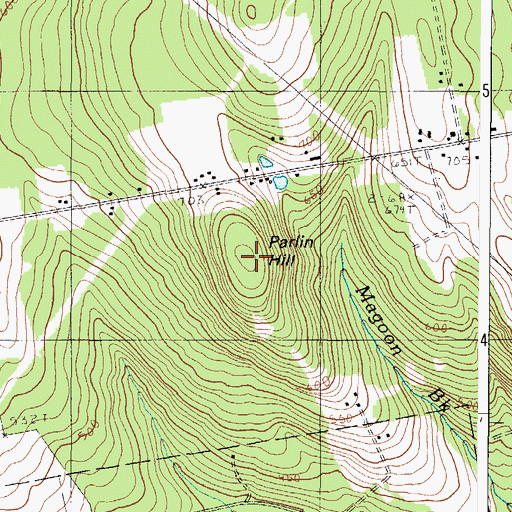 Topographic Map of Parlin Hill, ME