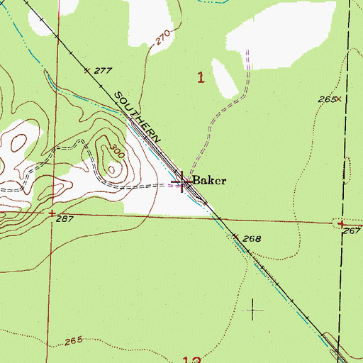 Topographic Map of Baker, AR
