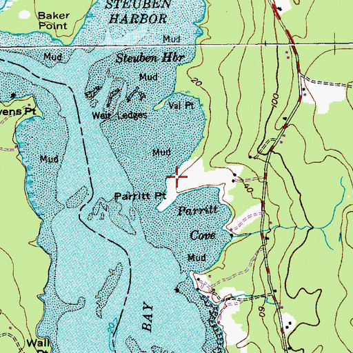 Topographic Map of Parrit Point, ME