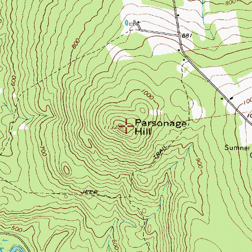 Topographic Map of Parsonage Hill, ME