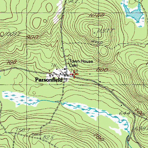 Topographic Map of Parsonsfield, ME