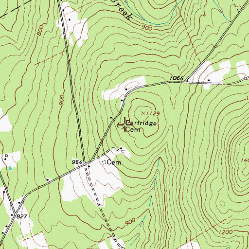 Topographic Map of Partridge Cemetery, ME