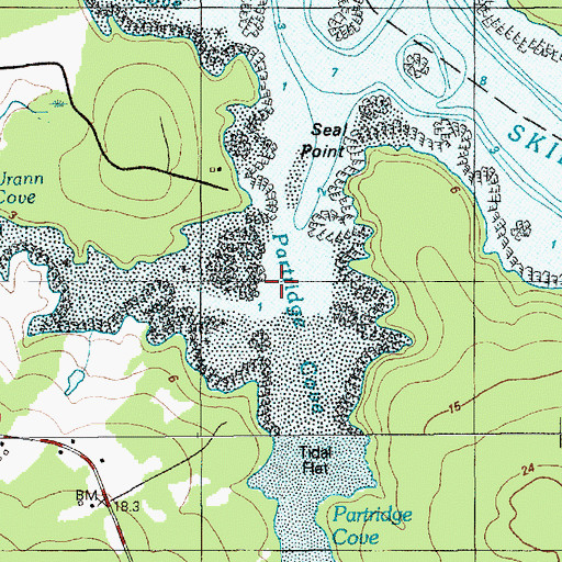 Topographic Map of Partridge Cove, ME