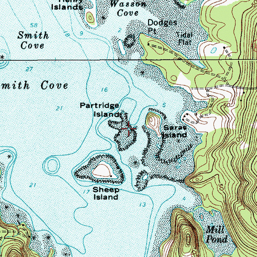 Topographic Map of Partridge Island, ME