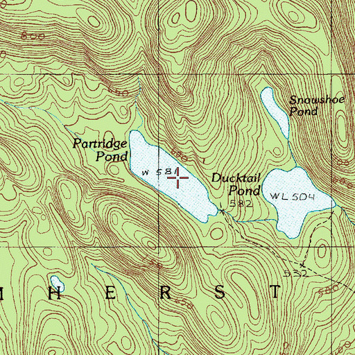Topographic Map of Partridge Pond, ME