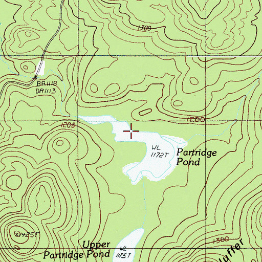 Topographic Map of Partridge Pond, ME