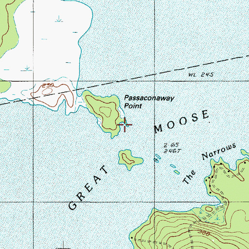 Topographic Map of Passaconaway Point, ME