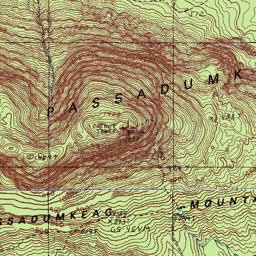 Topographic Map of Passadumkeag Mountain, ME
