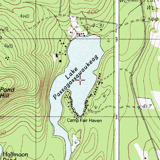 Topographic Map of Lake Passagassawakeag, ME
