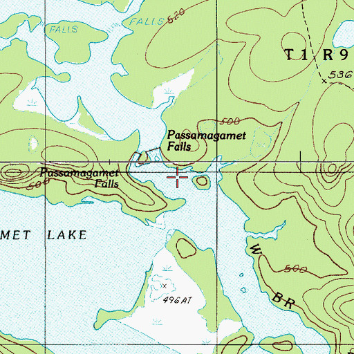 Topographic Map of Passamagamet Falls, ME