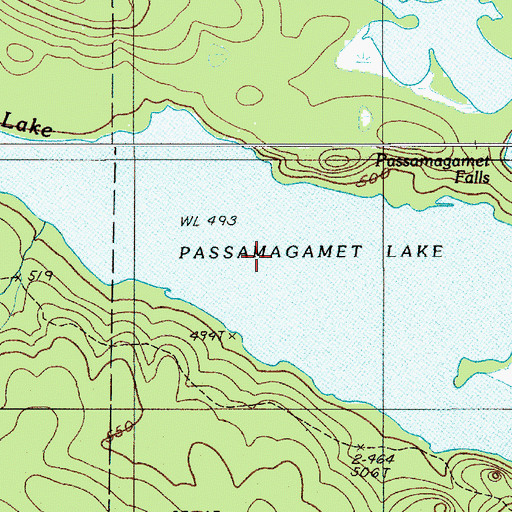 Topographic Map of Passamagamet Lake, ME