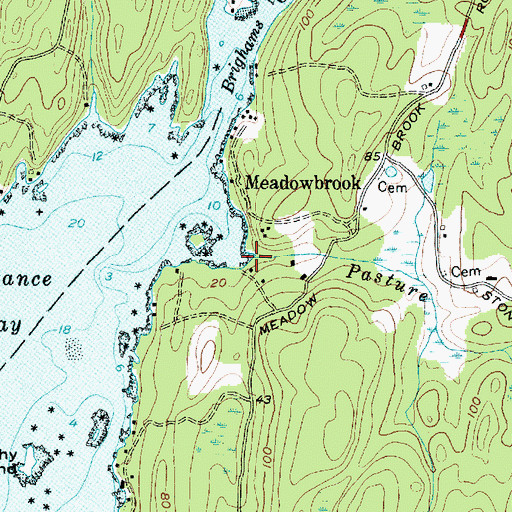 Topographic Map of Pasture Brook, ME