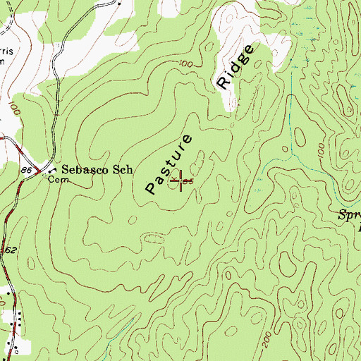 Topographic Map of Pasture Ridge, ME