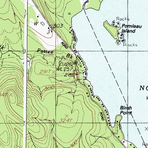Topographic Map of Pattee Brook, ME