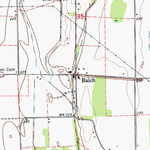 Topographic Map of Balch, AR