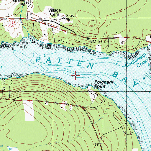 Topographic Map of Patten Bay, ME