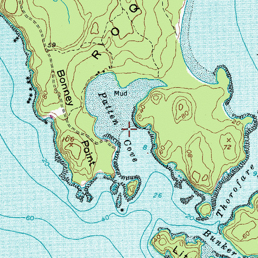 Topographic Map of Patten Cove, ME