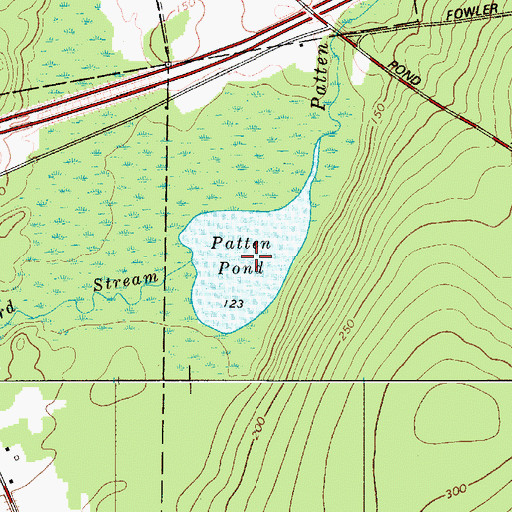 Topographic Map of Patten Pond, ME
