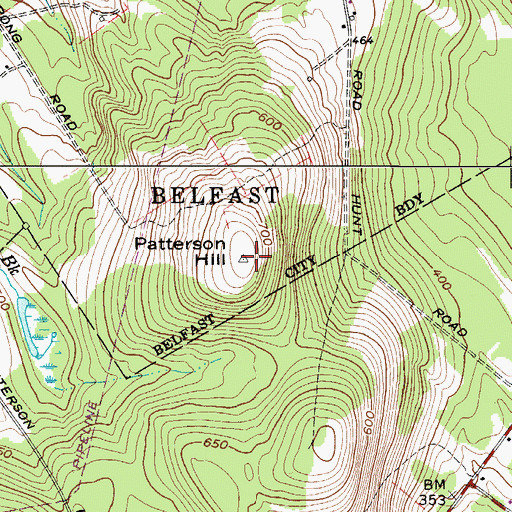 Topographic Map of Patterson Hill, ME