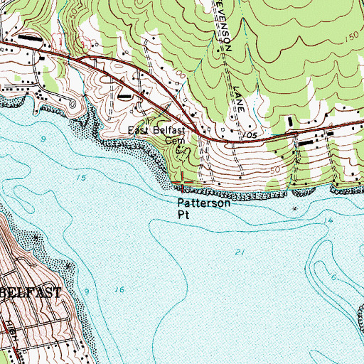 Topographic Map of Patterson Point, ME