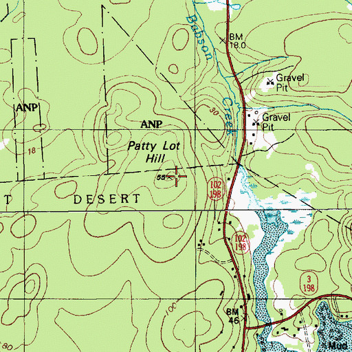 Topographic Map of Patty Lot Hill, ME