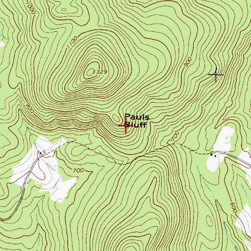 Topographic Map of Pauls Bluff, ME