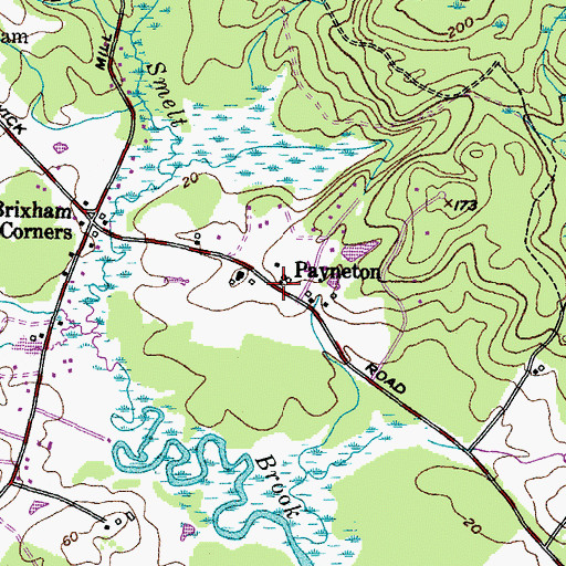 Topographic Map of Payneton, ME