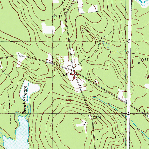 Topographic Map of Peabody School (historical), ME