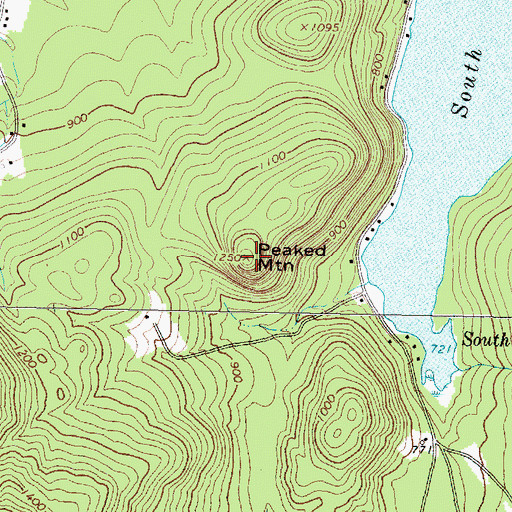 Topographic Map of Peaked Mountain, ME