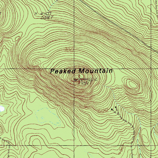 Topographic Map of Peaked Mountain, ME
