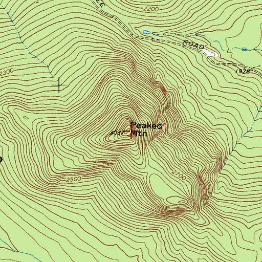Topographic Map of Peaked Mountain, ME