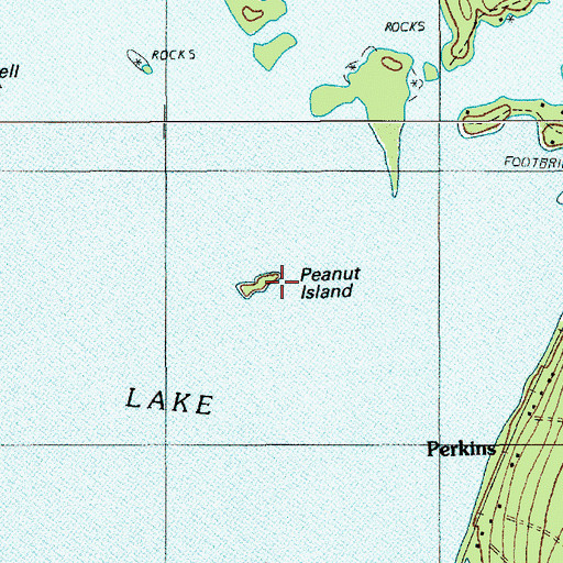Topographic Map of Peanut Island, ME