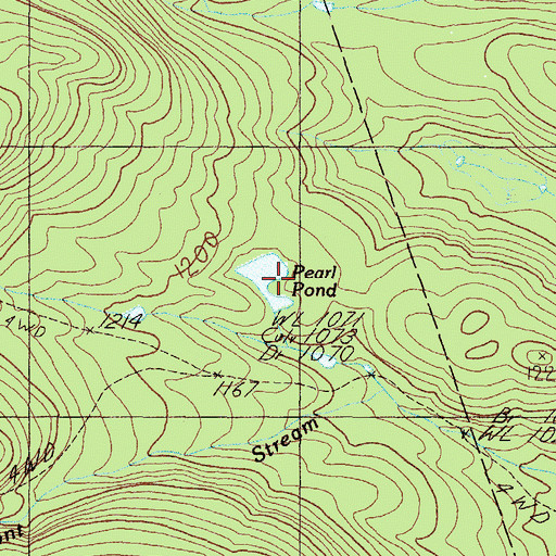 Topographic Map of Pearl Pond, ME
