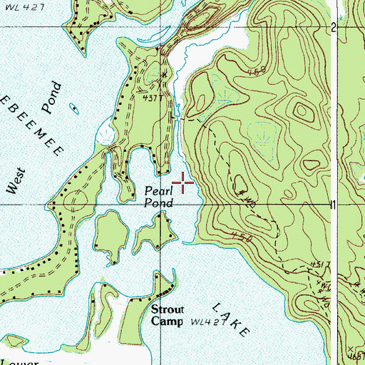 Topographic Map of Pearl Pond, ME