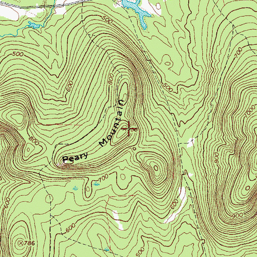 Topographic Map of Peary Mountain, ME