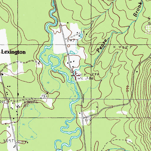 Topographic Map of Pease Brook, ME
