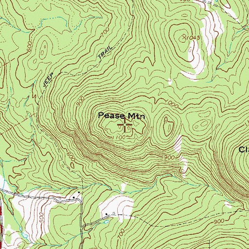 Topographic Map of Pease Mountain, ME
