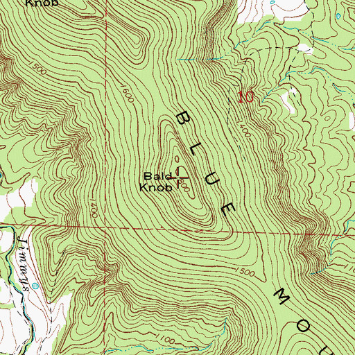 Topographic Map of Bald Knob, AR