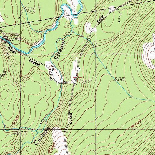 Topographic Map of Pease School, ME