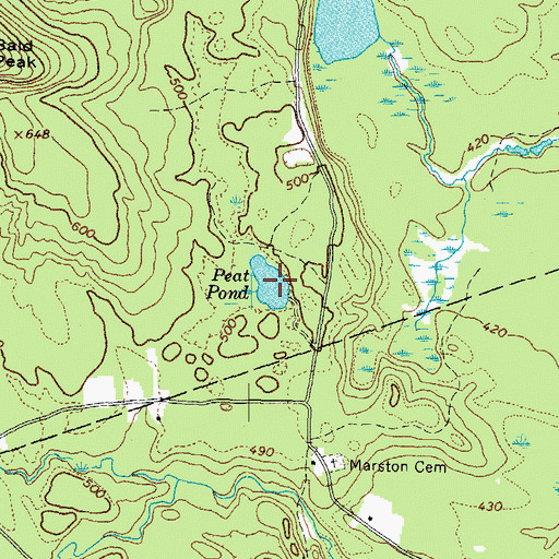 Topographic Map of Peat Pond, ME
