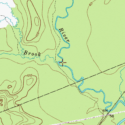Topographic Map of Pecky Brook, ME