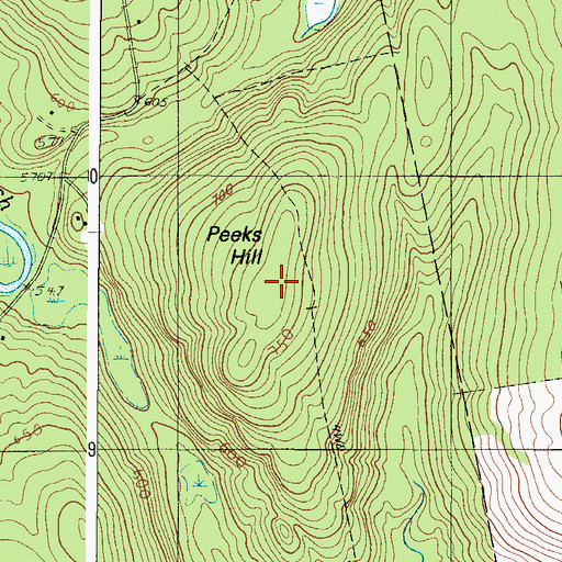 Topographic Map of Peeks Hill, ME