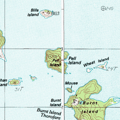Topographic Map of Pell Island, ME