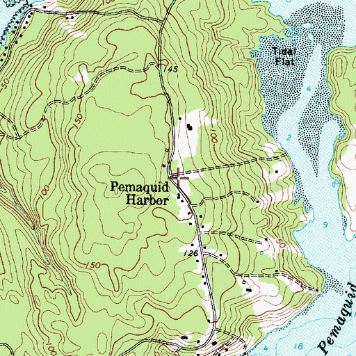 Topographic Map of Pemaquid Harbor, ME