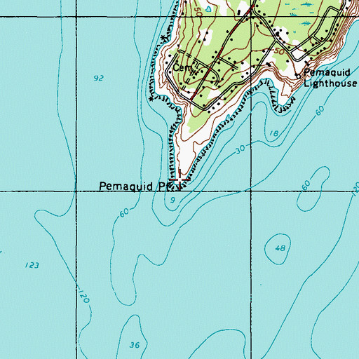 Topographic Map of Pemaquid Point, ME