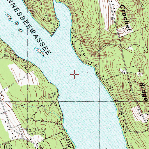 Topographic Map of Pennesseewassee Lake, ME