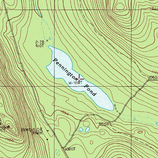Topographic Map of Pennington Pond, ME