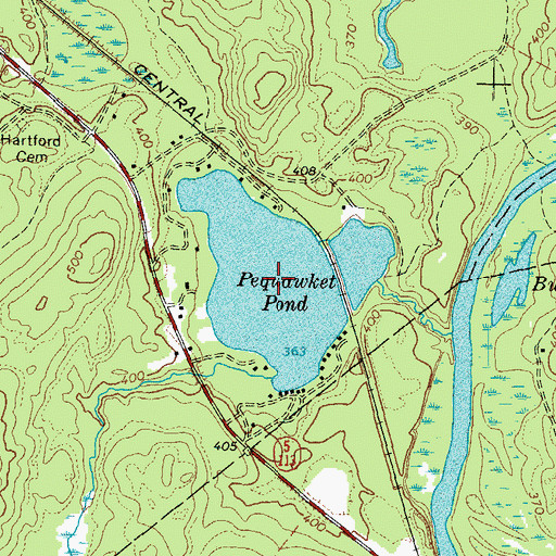 Topographic Map of Pequawket Pond, ME