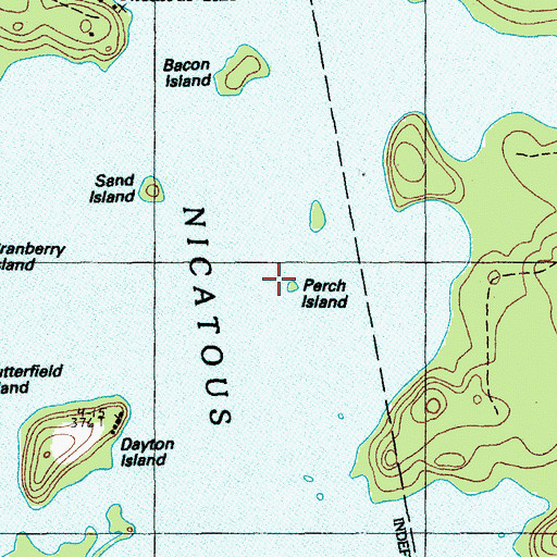 Topographic Map of Perch Island, ME